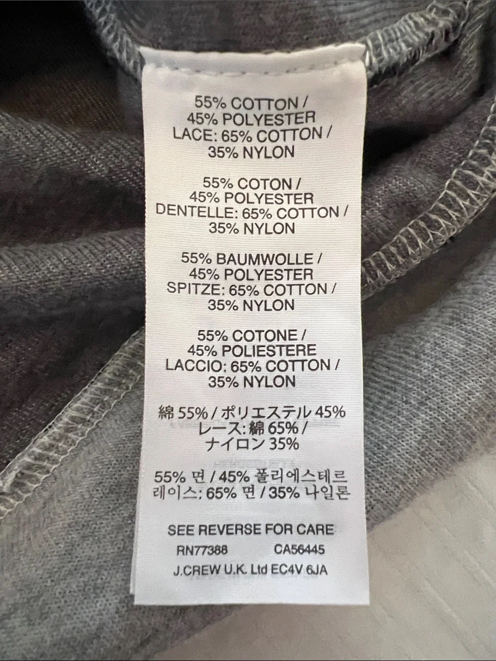 J. Crew Women's Crewneck Colorblock Sweatshirt with lace - Gray & Navy